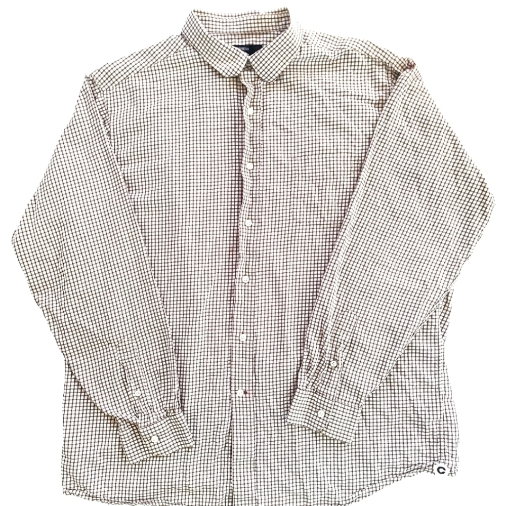 3/$20 Cremieux Classics Brown Plaid Button-Up Shirt